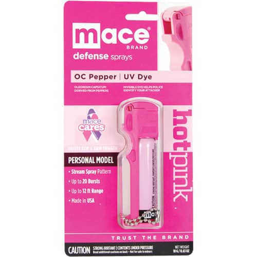 Mace® Personal Model Hot Pink 10% Pepper Spray in package