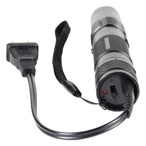 Bashlite stun flashlight with power cord plugged in