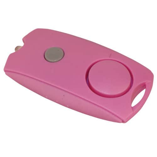 Pink personal alarm hook to your keys ability