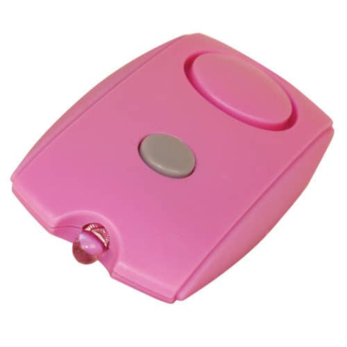 Pink personal alarm top view