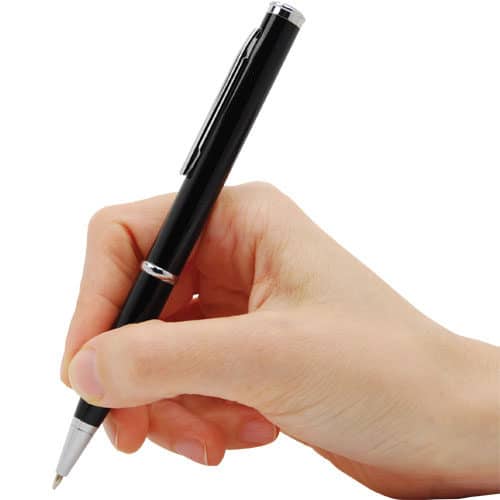 black pen knife in hand