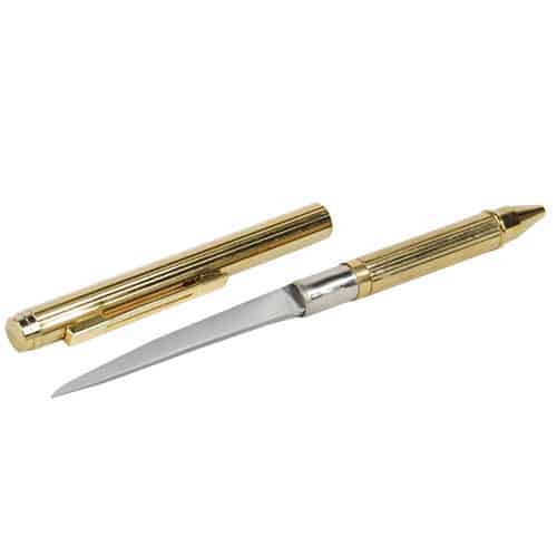 Gold pen knife in open