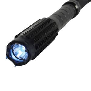 Stun flashlight baton with light on