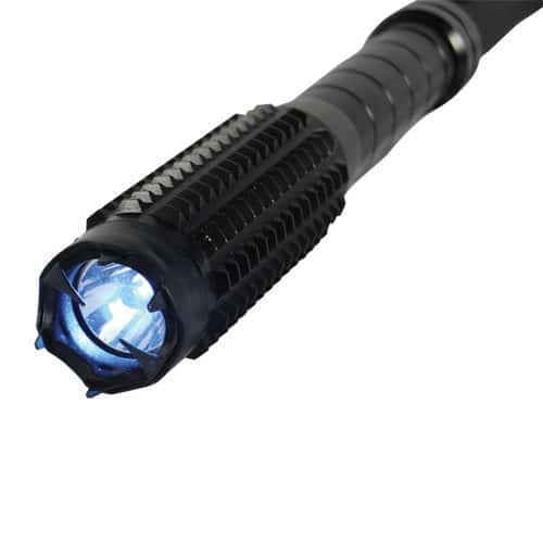 Stun flashlight baton with light on
