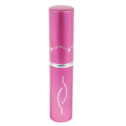 pink lipstick stun gun front view