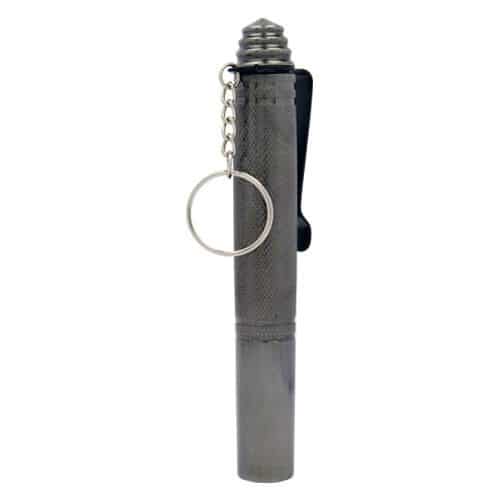 gray 12 inch expandable steel baton closed