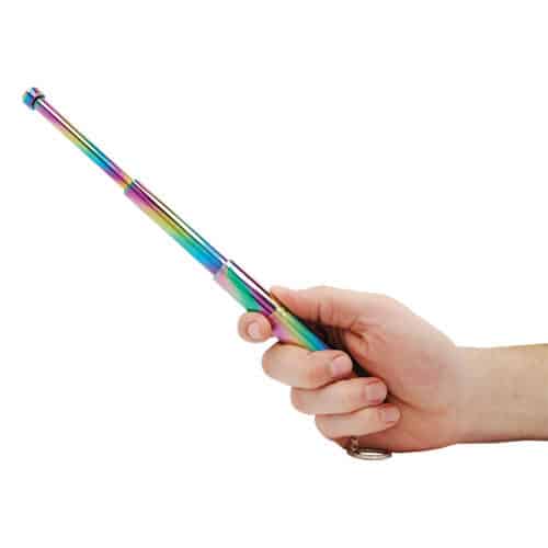 Plasma 12 inch expandable steel baton open in hand