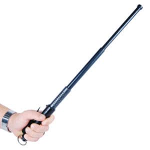 Automatic deployment steel baton fully expanded