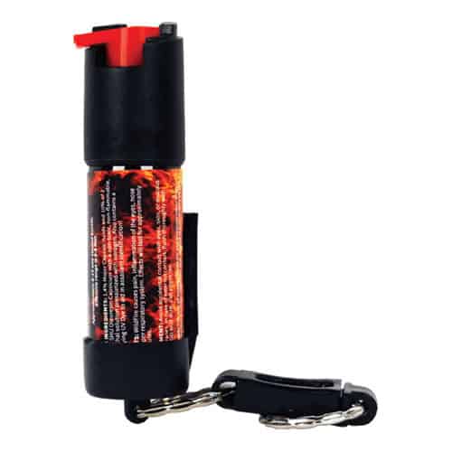 Quick release keyring Wildfire pepper spray back view