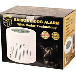 Barking dog alarm in box view